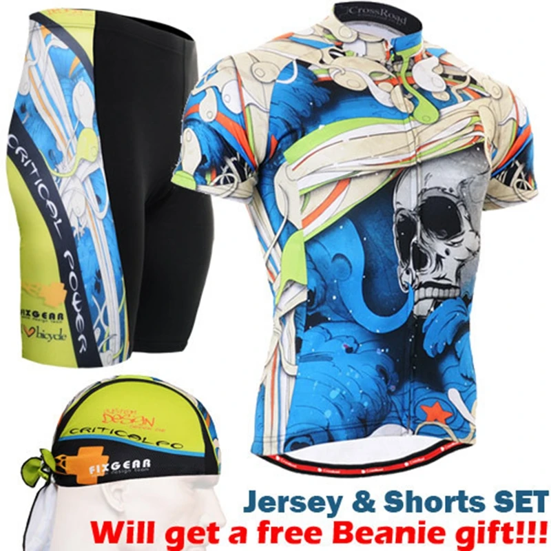 skulls наборы для велоспорта pro командные велосипедные костюмы синий Джерси Набор для верховой езды майки+ мягкие шорты