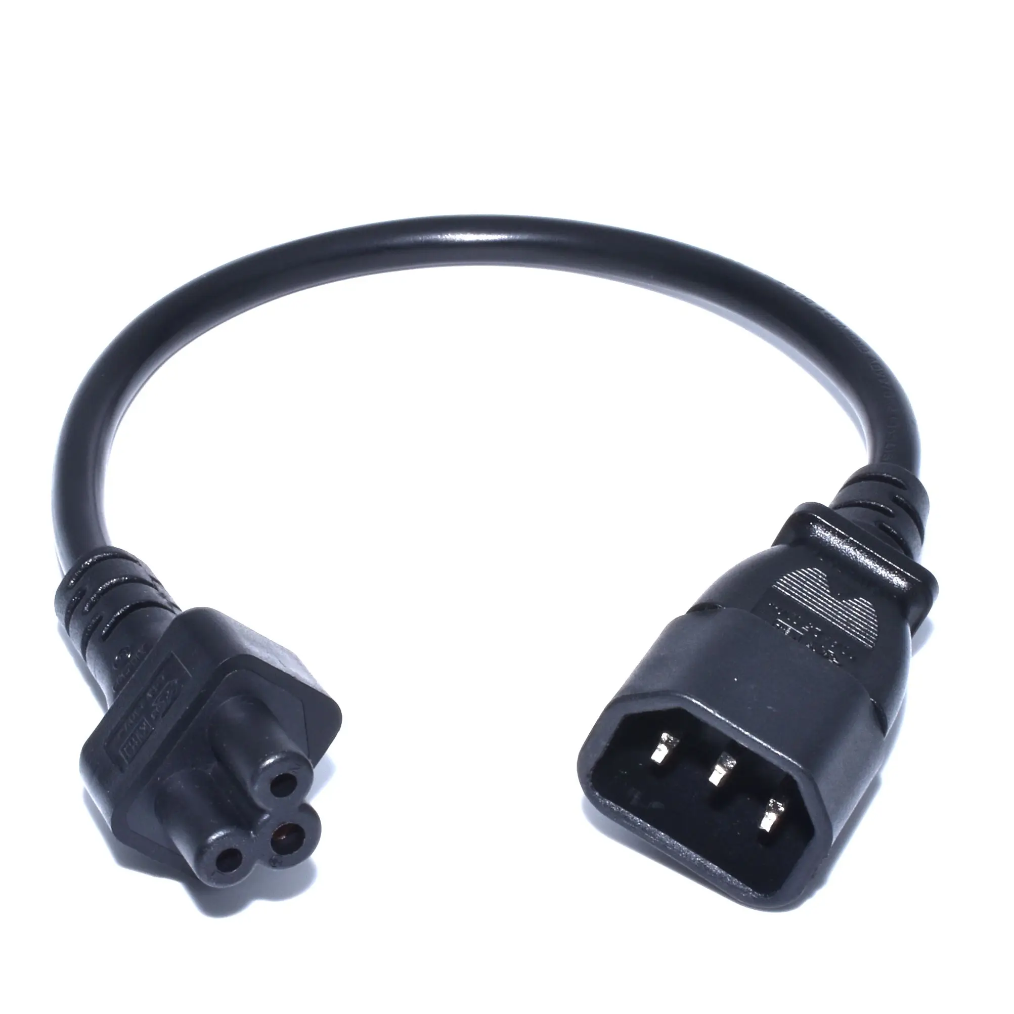 IEC 320 C14 Male Plug to C5 Female Adapter Cable, IEC 3 Pin Male to C5 ...