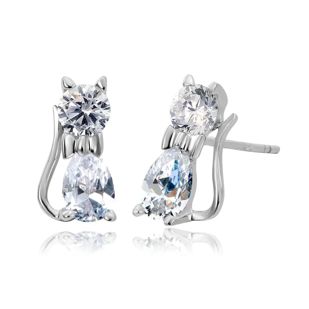 Женские серьги гвоздики из серебра 925 пробы с розовым фианитом|stud earrings|stud earrings for