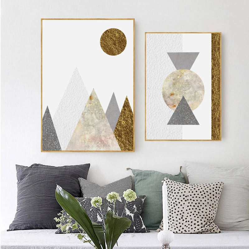 Geometric Marble Art Canvas Posters and Prints Minimalist Nordic Painting Wall Pictures for Living Room Modern Home Decor