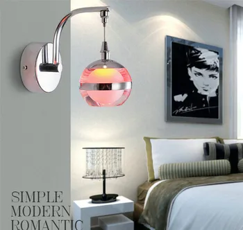 

Worldyea new simple modern creative 3W led acrylic wall lamp bedroom night light round led corridor lamp