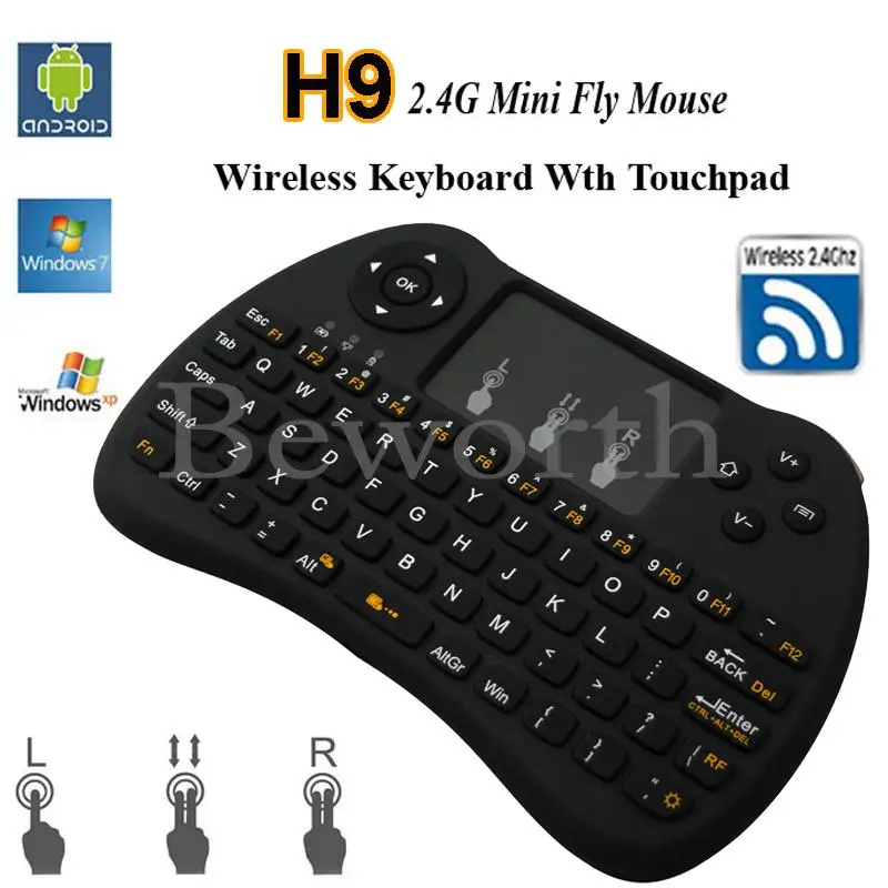 Беспроводная мини клавиатура H9 VS Rii i8 с подсветкой 2 4 ГГц Air Mouse тачпад для Android TV BOX