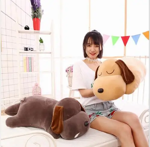 

WYZHY down cotton nose dog pillows plush toy sofa decoration to send friends and children gifts 80CM