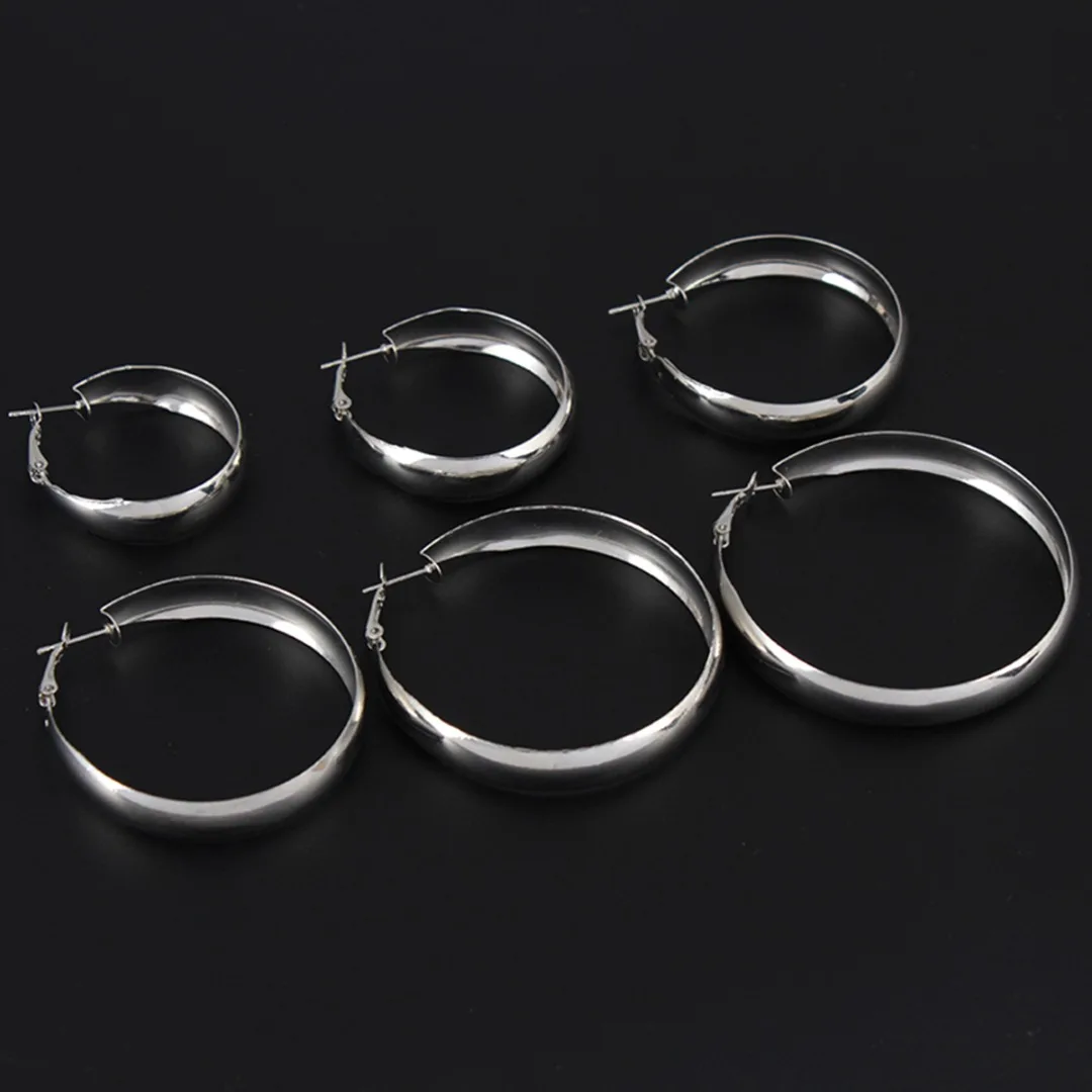 New 6 Pairs/set Vintage Dangle Big Circle Hoop Earrings Gold Silver Women Steampunk Ear Clip Shellhard Punk Ear Set Jewelry