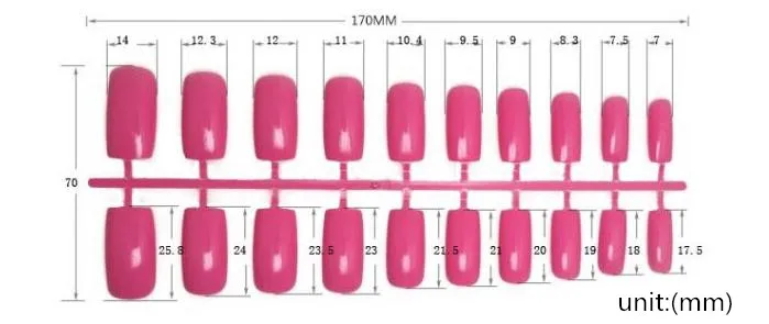 20 шт. Блестящие модные ногти розовый красный фиолетовый плоский верх поддельные ногти супер длинные ногти маникюрные инструменты полные Кончики ногтей 007