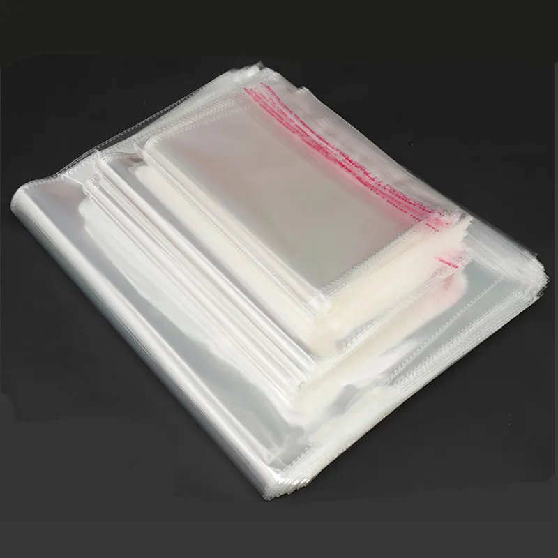 Ширина 6 см 100 шт прозрачные самозапечатываемые пластиковые пакеты самоклеющиеся многоразовые целлофановые полиэтиленовые подарочные пакеты для упаковки ювелирных изделий