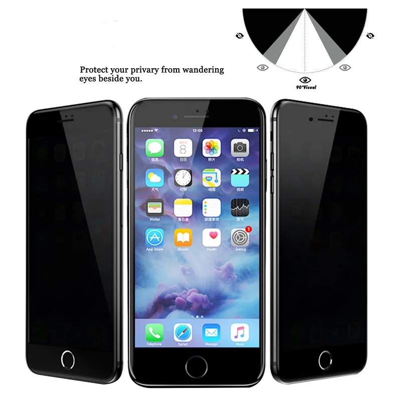 Полноэкранная Антибликовая Защитная пленка из закаленного стекла для iPhone6S белая