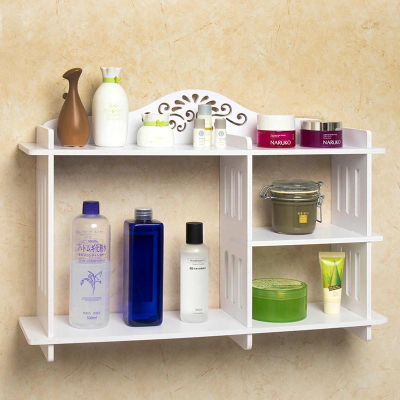 

Wall shelf wall hanging closet decorative wood frame free punching Detachable bedroom kitchen bathroom storage rack mx12111748
