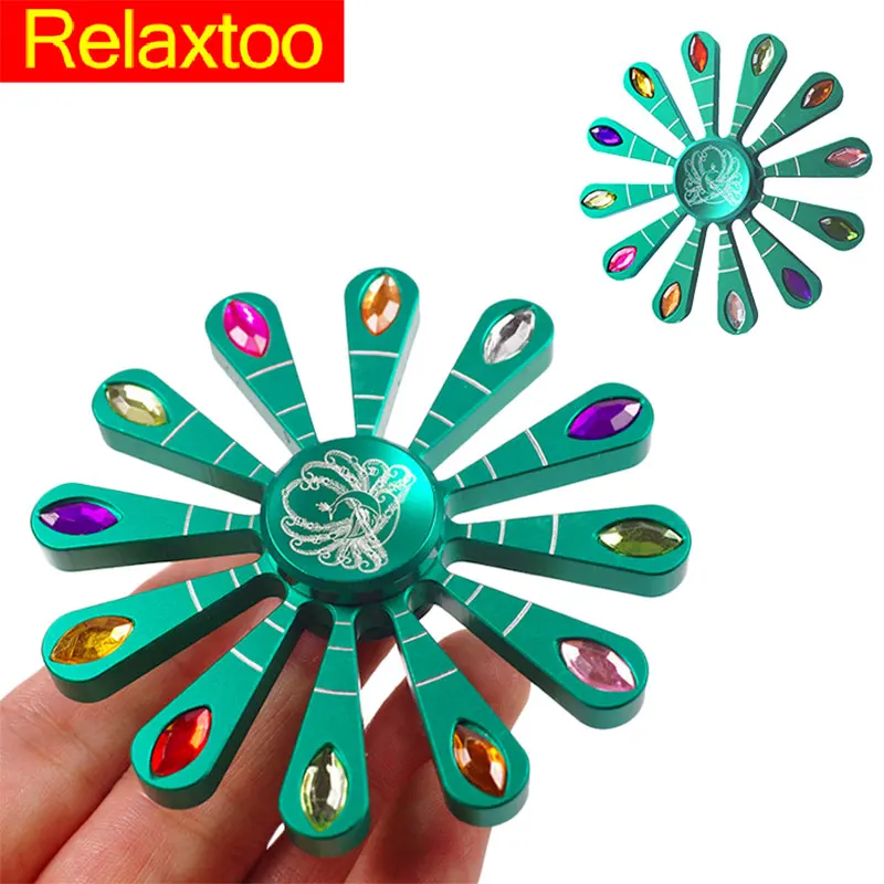 Green Peacock Metal Spinner EDC Fidget Spinner HandSpinner Gyro Finger Spinners Puzzles Fingertip font b Toys