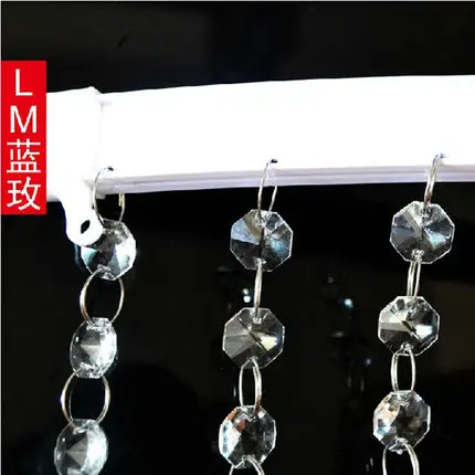 Crystal bead Curtain track Screen Tool Windows And Balconies Bending Curtain Rod Straight Rail Steel 1meter