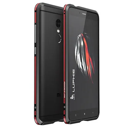 LUPHIE противоударный чехол для Xiaomi Redmi Note 4X чехол два цвета Алюминиевый металлический бампер Футляр для Redmi 4X coque - Цвет: Black Red