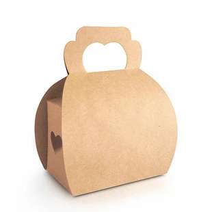 

9.5*6*6.5cm 10 Pcs heart kraft Paper Box With Handle Storage Boxes Christmas birthday Party chocolate Gifts Packaging