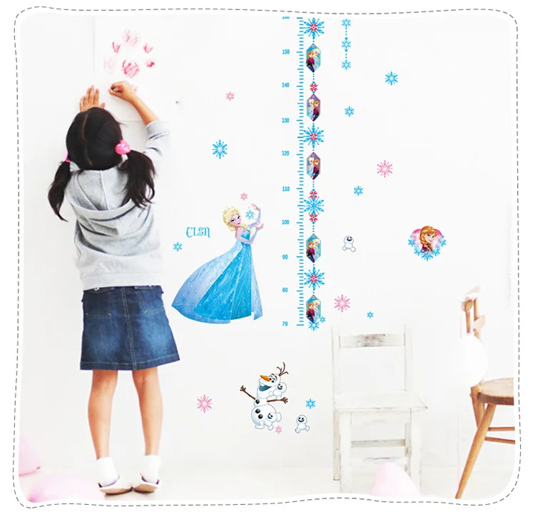 Disney Kids Height sticker Frozen Elsa Anna Puzzle DIY Children's room door decoration stickers cartoon autocollant enfant 2018 Disney Kids Height sticker Frozen Elsa Anna Puzzle DIY Children's room door decoration stickers cartoon autocollant enfant 2018
