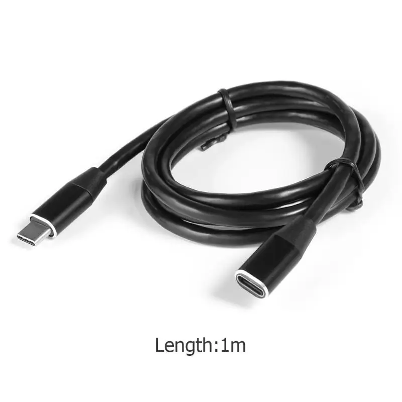 Hot 1m Type-C USB 3.1 Male to USB-C Female Extension Data Cable Extender Cord Charging Cable Audio Video Extender Wire Cord