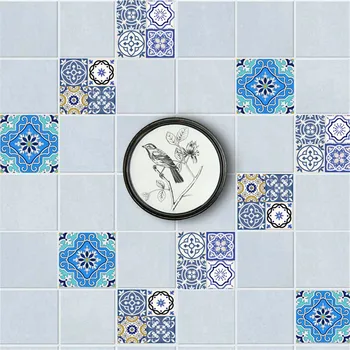 

3D European tile stickers simple DIY decorative wallpaper Free stitching wall stickers waterproof home decoration accessories