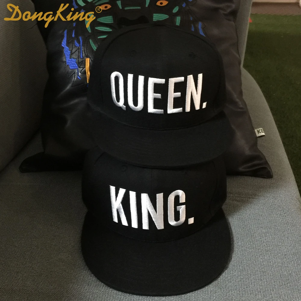 DongKing KING QUEEN Embroidery Snapbacks Hats Top Quality Acrylic