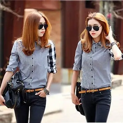 Женская винтажная джинсовая рубашка с длинным рукавом|top blouse|shirt topblouses tops |