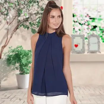 

Women's Casual Fashion Chiffon Blouse Sexy Sleeveless Shirt Summer Shirt Top