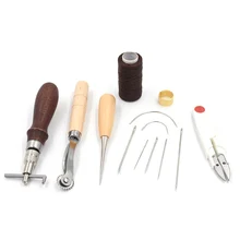 Handmade leather tools. Hand stitched leather tool accessories. DIY leather hand-mounted mold. Leather sewing kit. hand sewn leather household items book self study handmade leather diy leather product making tutorial book