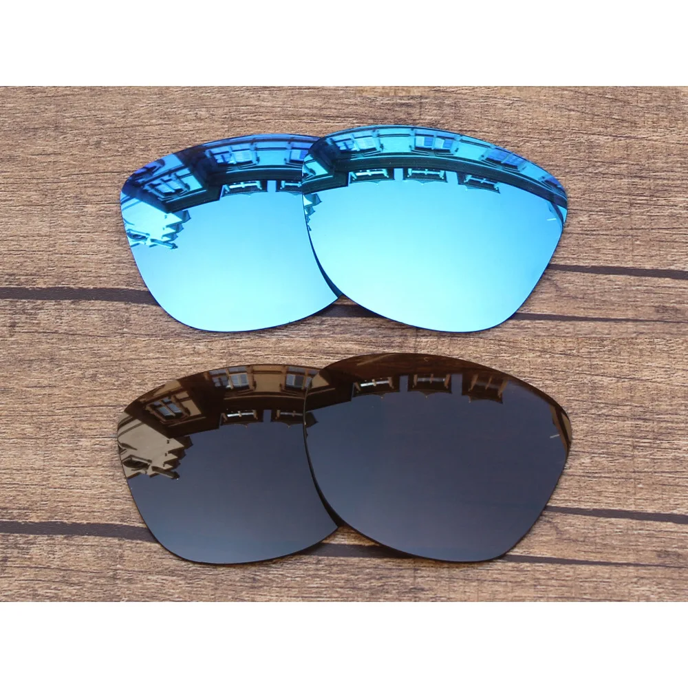 Vonxyz 2 Pairs Ice Mirror & Bronze Brown Replacement Lenses for-Oakley Frogskins Frame