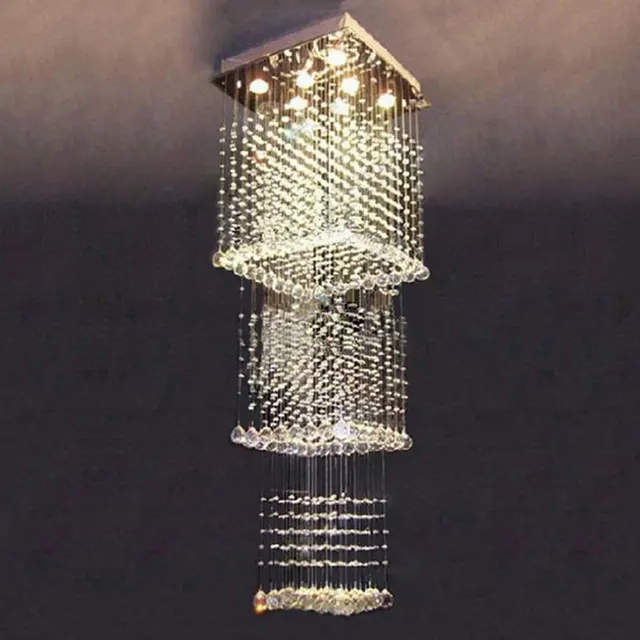 60 200cm Raindrop Re Chandelier Lighting Long 60 200cm Raindrop Re Chandelier Lighting Long Crystal Chandeliers Art Deco Big Stairwell Staircase Luz