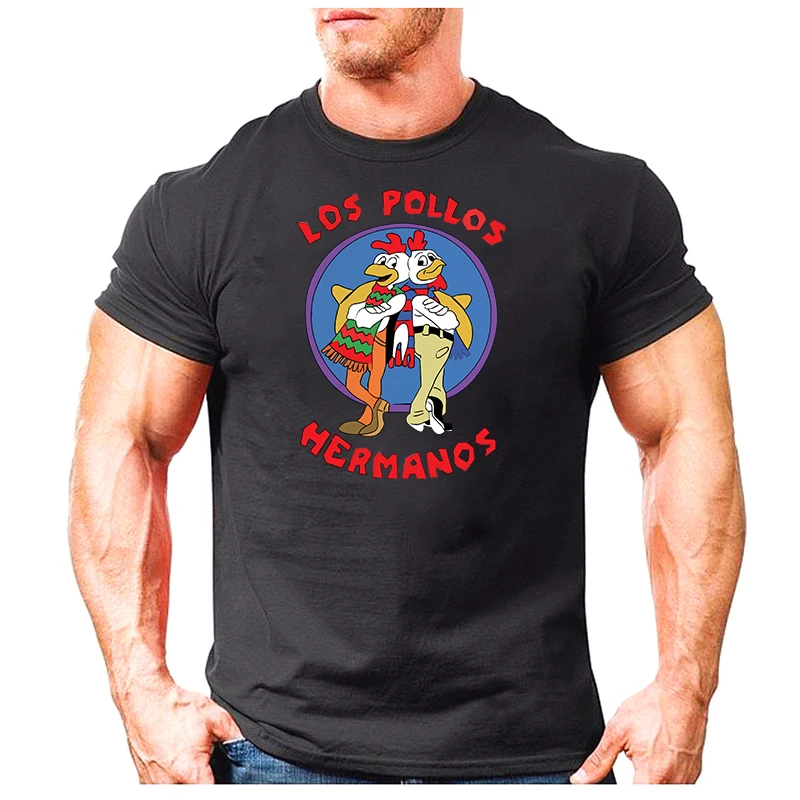 Мужская модная рубашка 2019 LOS POLLOS футболка с надписью Hermanos Chicken Brothers коротким