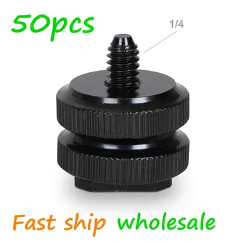 

50pcs wholesale cheap price Durable Pro 1/4 Camera Mount Adapter for Tripod Screw to Flash Hot Shoe