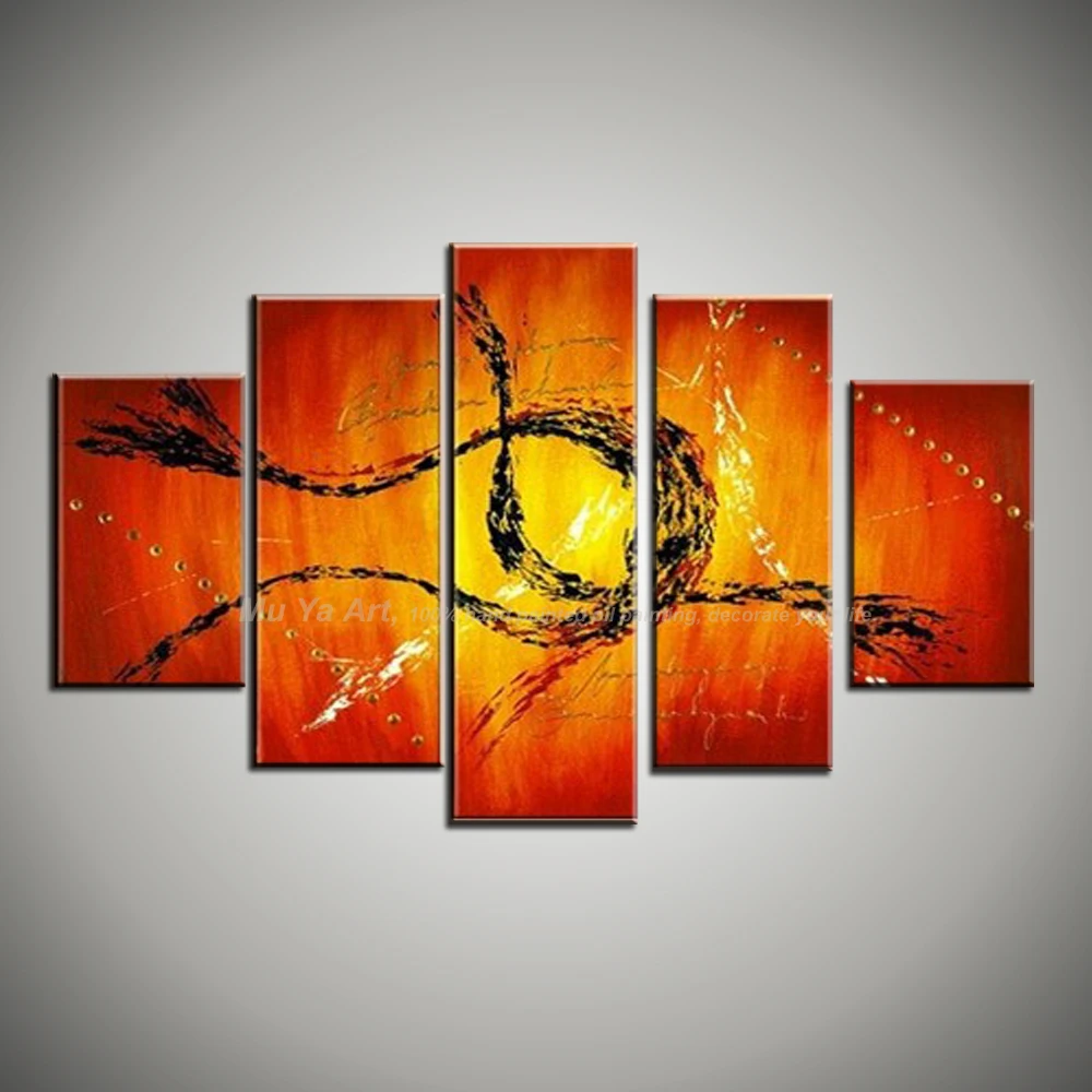 5 piece canvas wall art cheap large abstract acrylic decorative picture