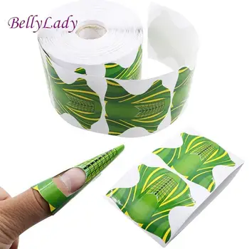 

BellyLady 100 Pcs/500 Pcs Nail Form Sticker Square Sharp Self-Adhesive Manicure Tool for Acrylic UV Gel