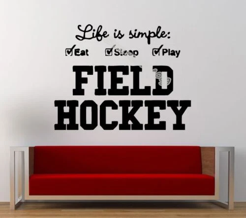 life is simple eat sleep play wall Sticker Grass Sport field hockey Decals Home Decor Bedroom for Teens Vinyl Cool Mural EA971 | Дом и сад