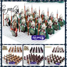 Игрушки 1 лидер+ 20 шт совместимые Рыцари замка Лего Властелин Колец блоки кирпичная игрушка Броня гладиатус фигурки