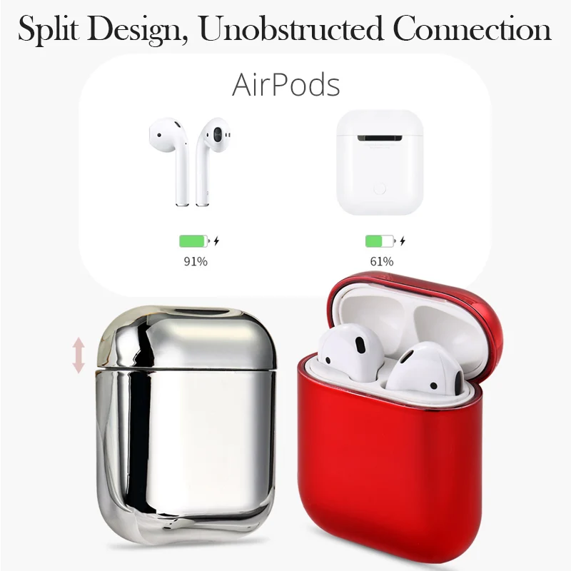 Чехол для Airpods 2 чехол s с гальваническим покрытием Жесткий Чехол Для Air pods 2 роскошные золотые противоударные наушники Чехлы аксессуары для кожи