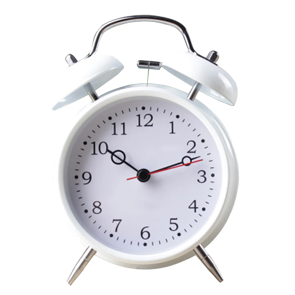 

Round Silent Gifts Indoor Alarm Clock Double Bell Livingroom Home Decor Sleep Timer Night Light Durable Mini European Style