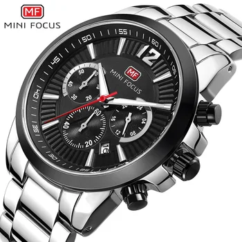 

Men Watches Brand MINI FOCUS Male Stainless Steel Sport Watch Waterproof Quartz Wrist watch Man Silver Clock Relogio Masculino