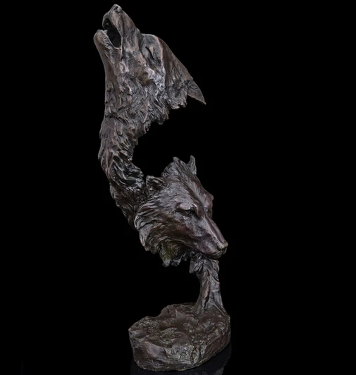 ^*Best Offers Copper decoration Fine Buddha Brass Best Selling Double Head Bronze sculptures of the Bronze Wolf animal figurines Pure Statue ^*Best Offers Copper decoration Fine Buddha Brass Best Selling Double Head Bronze sculptures of the Bronze Wolf animal figurines Pure Statue