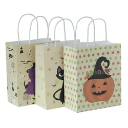 6 шт./партия, Смешанная форма Подарочный пакет для Хэллоуина, Мультяшные крафт-бумажные пакеты для подарков, свадебные украшения
