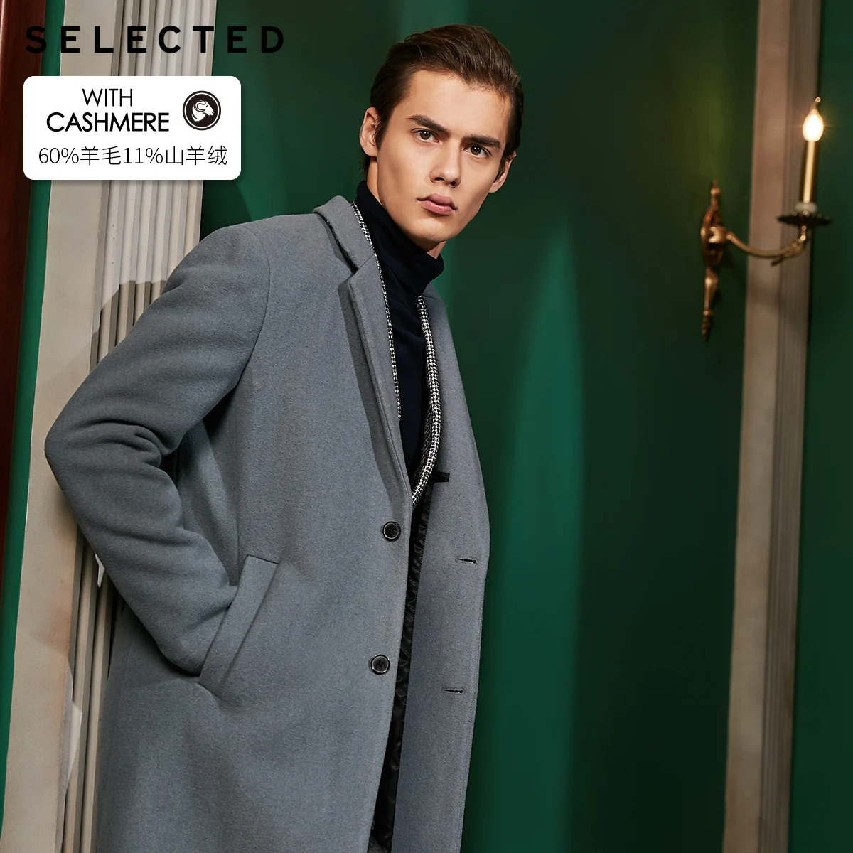 

SELECTED Men's Winter Wool-blend Cashmere Medium Style Woolen Coat S|418427551