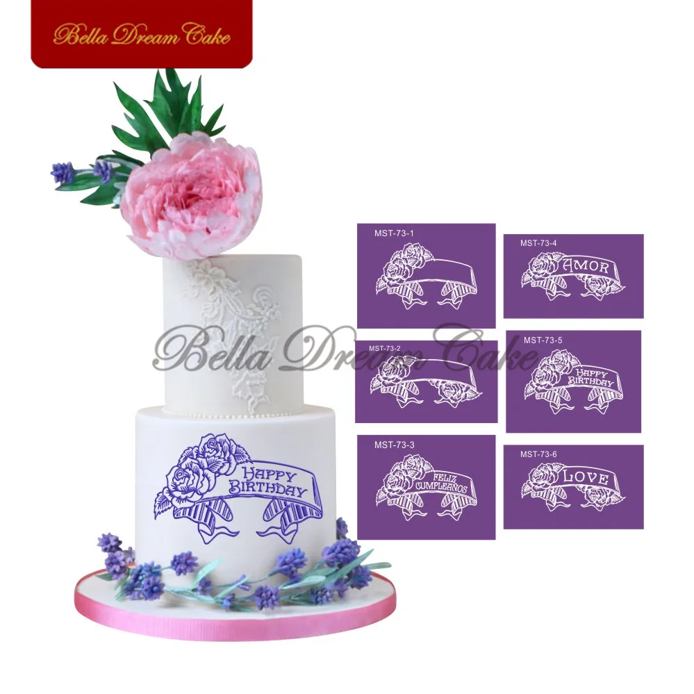 

Rose Tattoo Mesh Stencil Lace Cake Stencils Drocade Fabric Mould Cake Decorating Tools Fondant Lace Border Cake Molds MST-73
