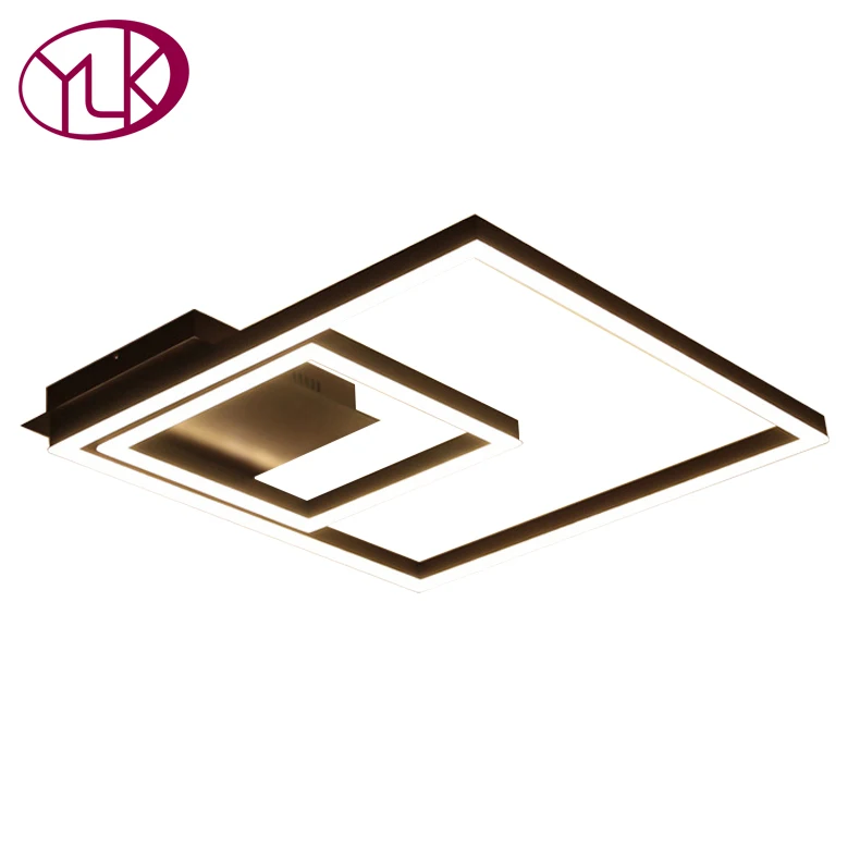 

Black Square LED Ceiling Lamp For Living Room Designer Bedroom Acrylic Lamps Home Decor Lighting Fixtures