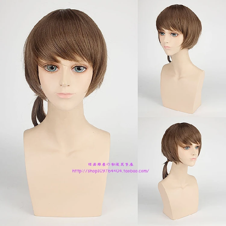 

Full-time Master Zhang Ju Li Jiale Kiara anime style wig Cosplay mixed Brown ponytail