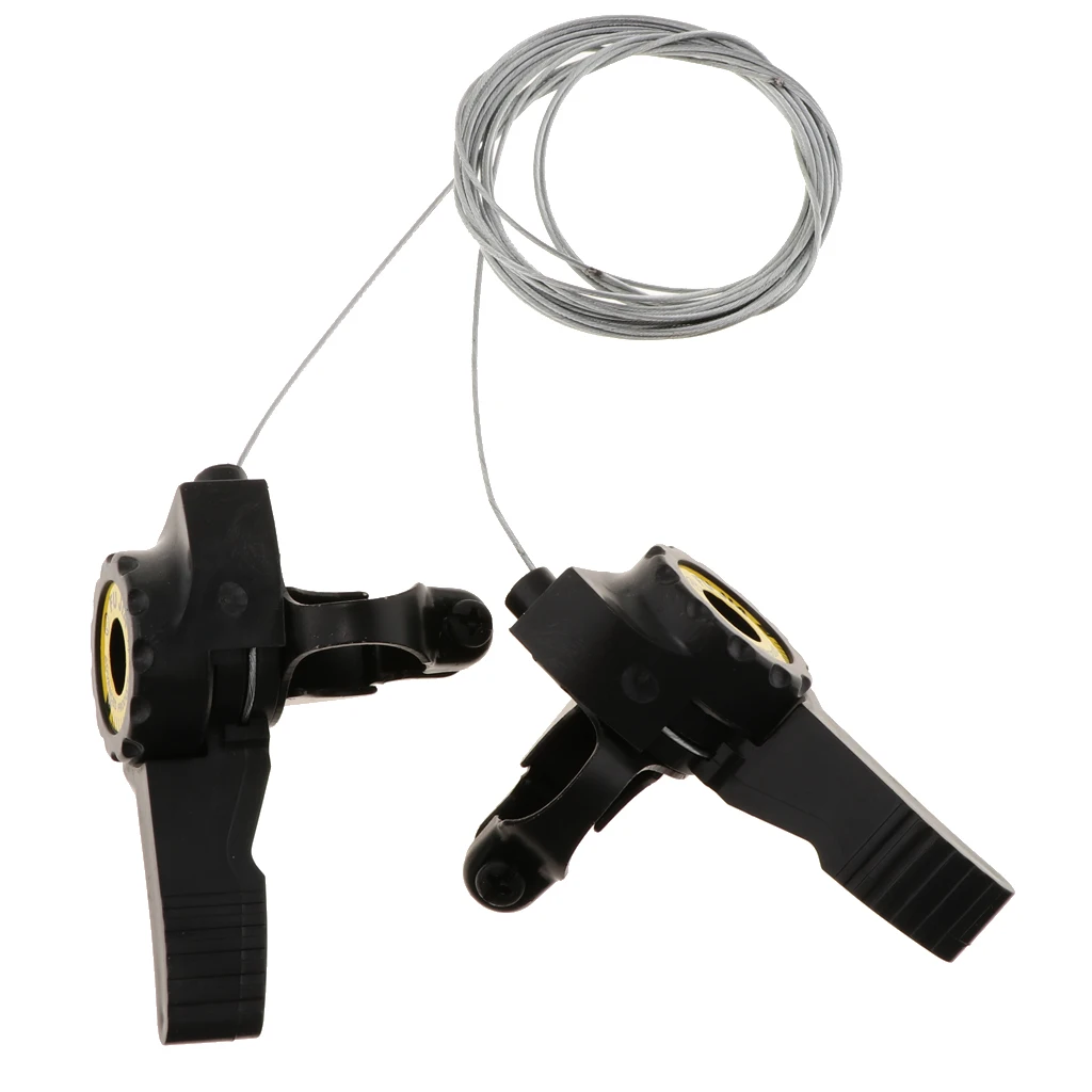 1 Pair of Mountain Bike Thumb Shifter 3x 5/6/7 Speeds, Bicycle Friction Shifters, combo with Inner Shift Cable, Black