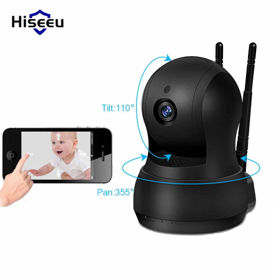 

Hiseeu Wireless IP Camera 720P HD Mini Network Camera TF Card Record Home Security Camera Wi-Fi Wireless Night Vision Defender