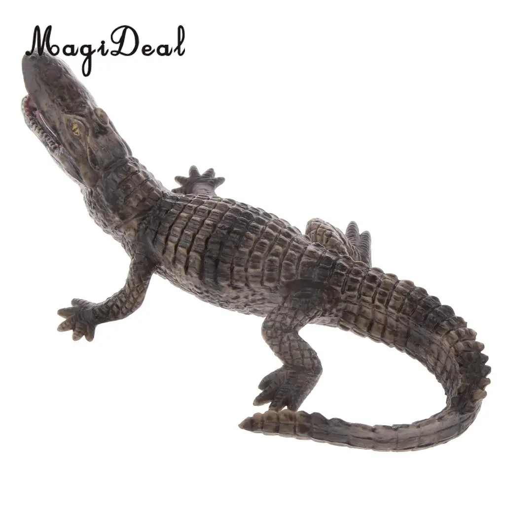 MagiDeal 1Pc Realistic Reptile Crocodile Zoo Model Action Figure Decorative Collectibles for Home Room Office Decor Kids Boy Toy