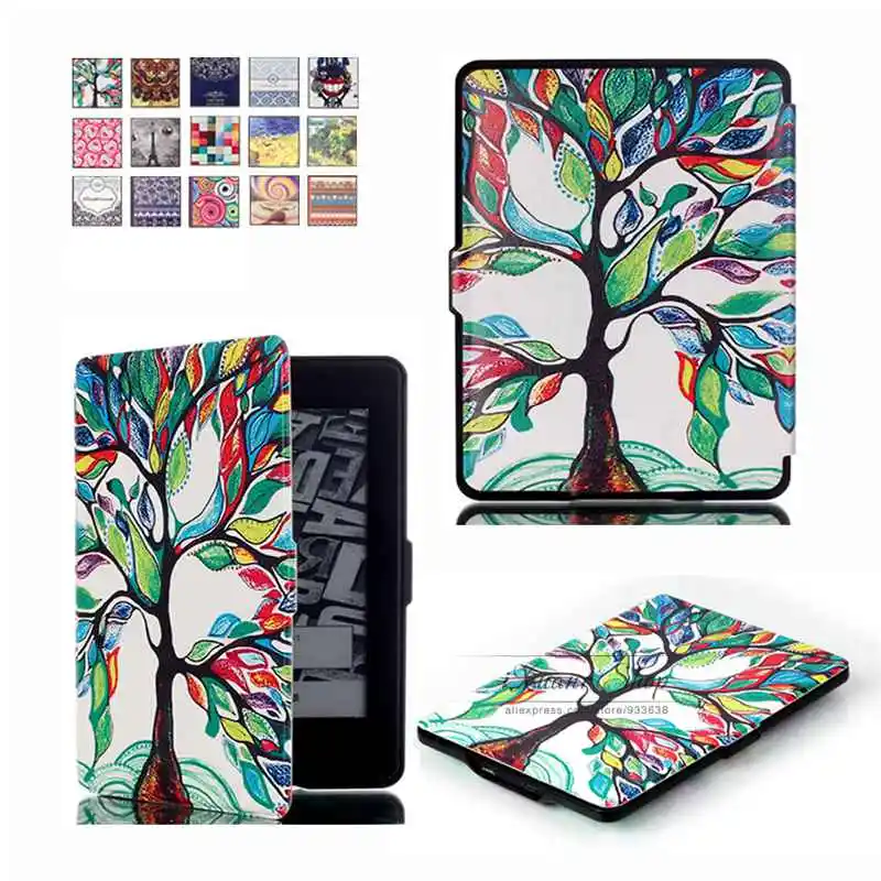 

Painted Cover for Amazon Kindle Paper White 1 2 3 PU Leather Case Stand Folio Smart Fundas Capa Para for Amazon Paper White