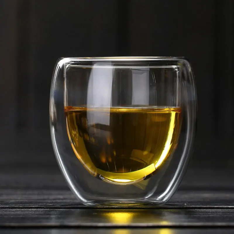 150-450 мл стеклянная кофейная кружка с прозрачными двойными стенками, изолированная термальная чайная чашка, чашка для лимонного сока, посуда для напитков - Color: 150ml
