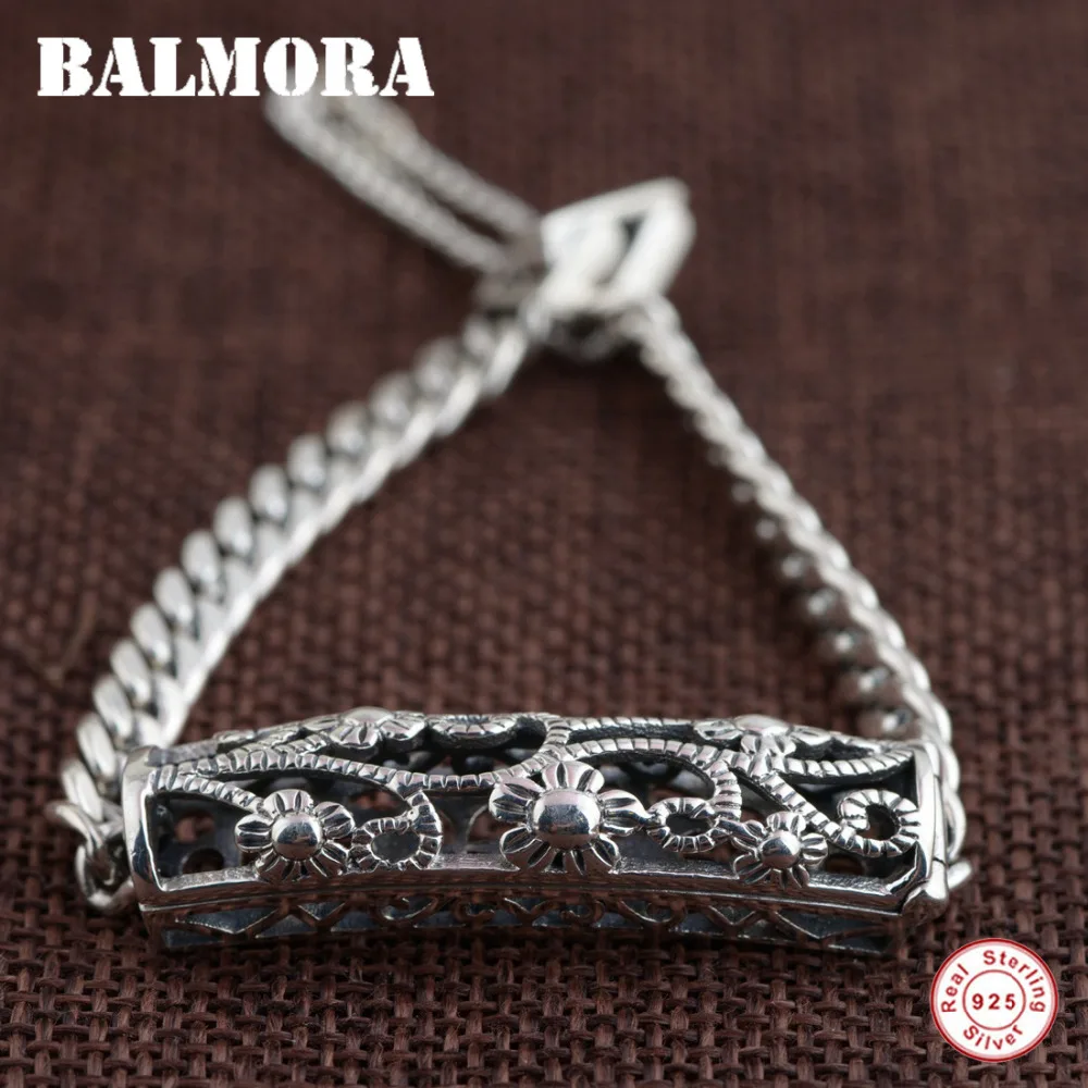 BALMORA 925 Sterling Silver Hollow Flower Elbow Bracelets for Women