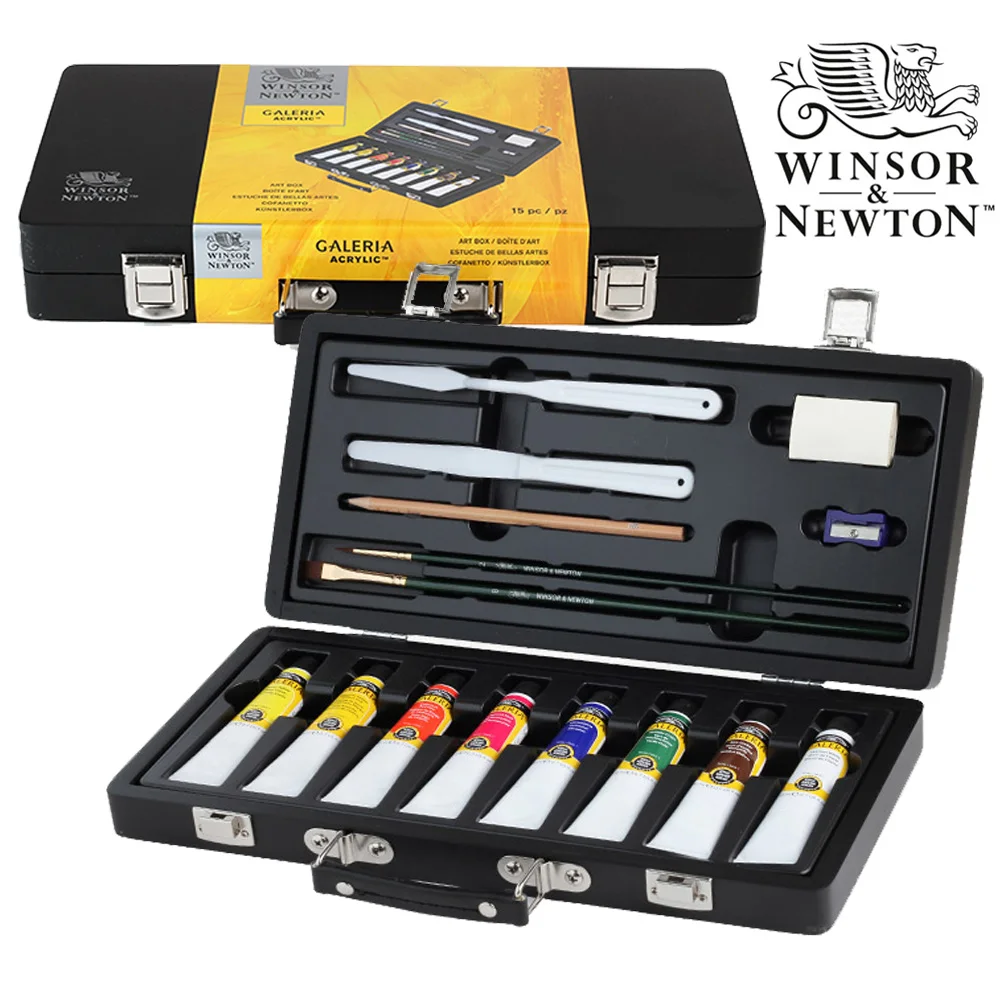 Winsor& Newton набор акриловых красок деревянный ящик