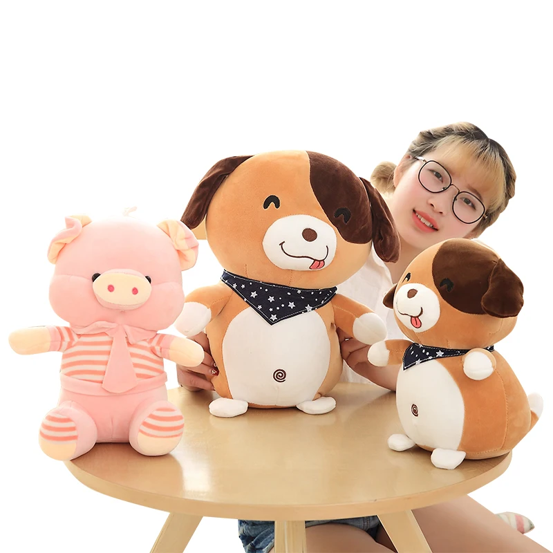 

PUNIDAMAN cute cartoon stuffed plush farm animals soft dog/pig/rabbit toy animal dolls gift for kids