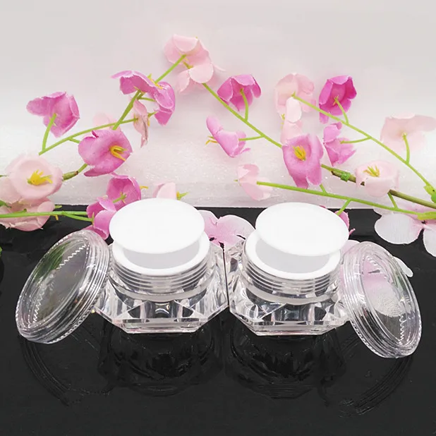 

white 5G 10g Cream Jar ,Plastic Cosmetic Container ,Small Empty Makeup Canister Sample Mask Sub bottling Cosmetic Packaging