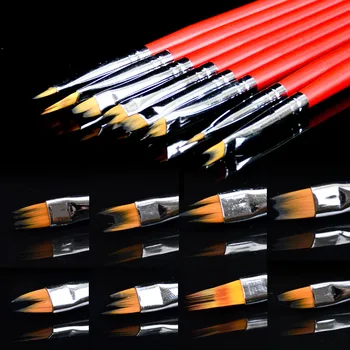 

YZWLE 8Pcs UV Gel Polish French Nail Painting Pen Leaves Drawing Detailing Nail Brush DIY Pro Nail Art Brush Manicure Tool